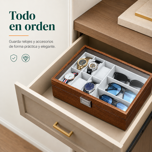 Porta Relojes y Gafas con Tapa Transparente K771