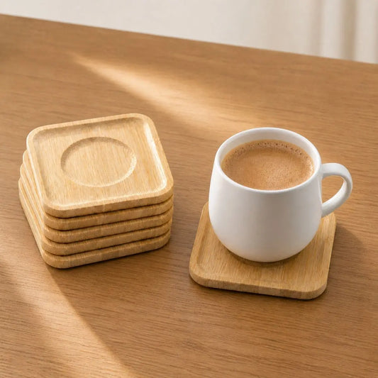 Set de 6 Posavasos de Bambú Cuadrado