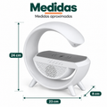Medidas de la lámpara LED multifuncional con carga inalámbrica y diseño compacto de mesa