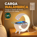 Lámpara de mesa con cargador inalámbrico integrado para colocar y cargar el celular