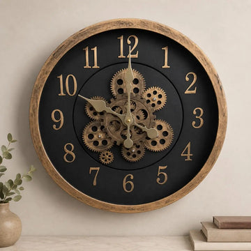 Reloj de Pared con Engranajes Vintage