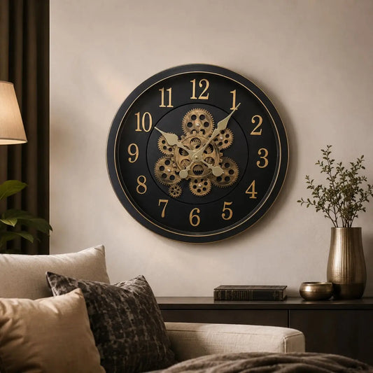 Reloj de Pared con Engranajes Vintage