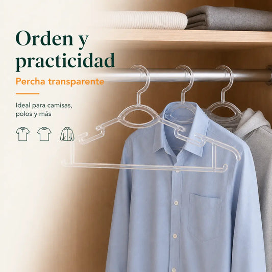 Set de 5 Colgadores de Ropa Transparentes Hanger