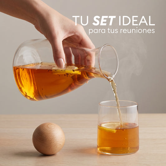 Set de Jarra de Vidrio con 6 Vasos Modelo Vitalis