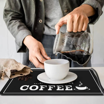 Set de 3 Alfombras para Barra de Café, Absorbente para Cafetería