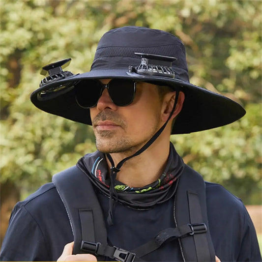 Sombrero con Ventilador Recargable Solar