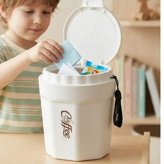 Tacho de Basura con Tapa a Presión 10L Coffe