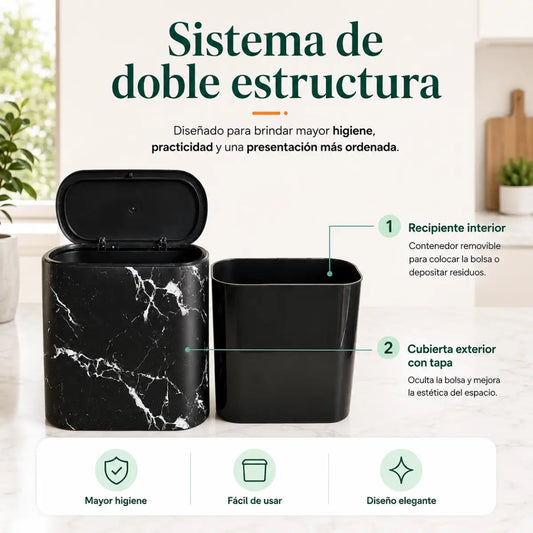 Tacho de Basura Marmoleado