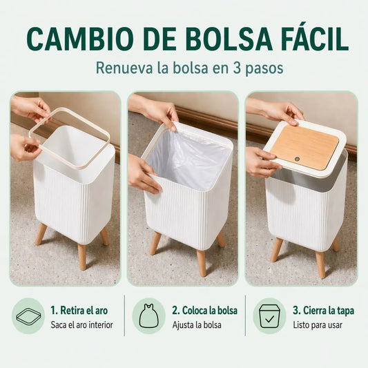 Tacho de Basura con Tapa Touch 8 Litros Lumen