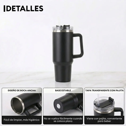 Vaso Térmico 1200ml con Asa y Sorbete Urban