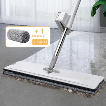 Trapeador Retráctil con Jalador de Agua y Mango de Acero Inoxidable