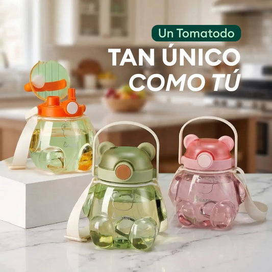 Tomatodo Portátil Oso Backpack con Stickers 3D de 800 ml