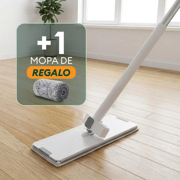 Trapeador Retráctil con Jalador de Agua y Mango de Acero Inoxidable