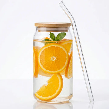 Vaso Nórdico Transparente con Tapa y Sorbete