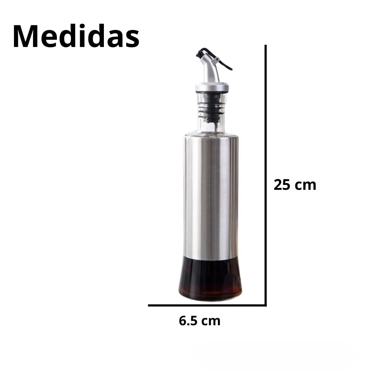 medidas del aceitero con acero de 320 ml 