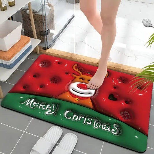 Alfombra absorbente 3d navidad decoracion navideña