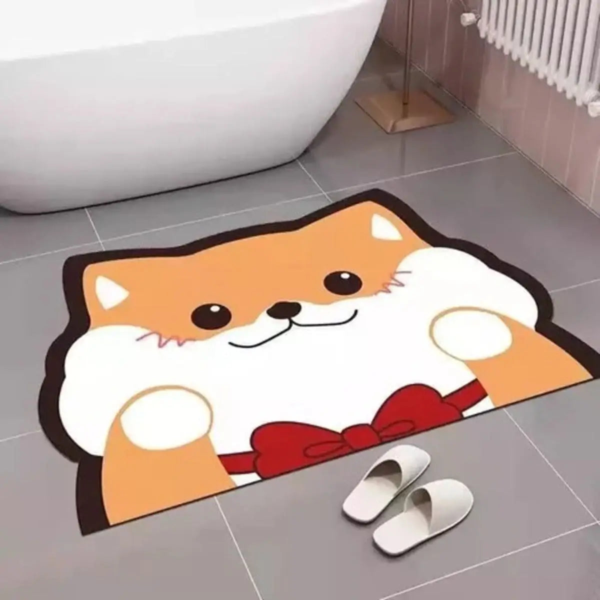 Alfombra absorbente de baño animales en decoración de baño