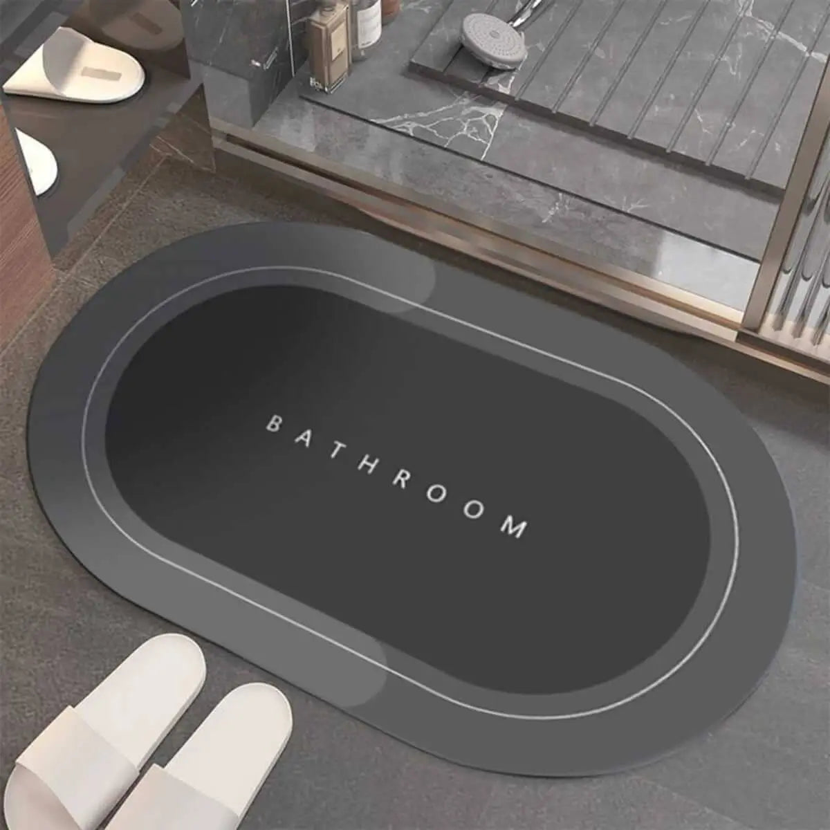 Alfombra absorbente de baño bathrom en el piso