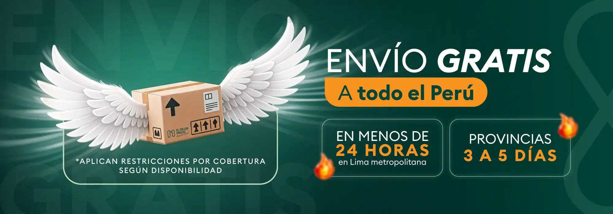 Banner promocional de envíos gratis a todo el Perú con entregas en Lima Metropolitana y provincias