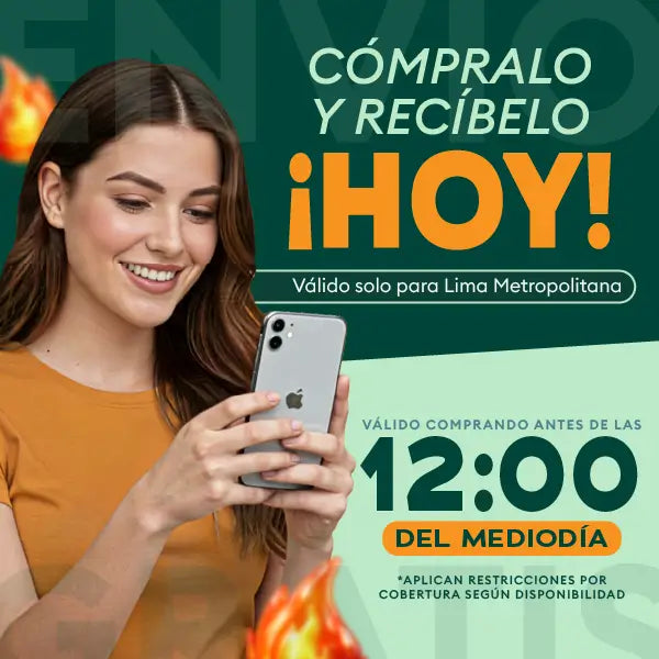 Banner móvil de envío el mismo día en Lima Metropolitana para compras realizadas antes del mediodía