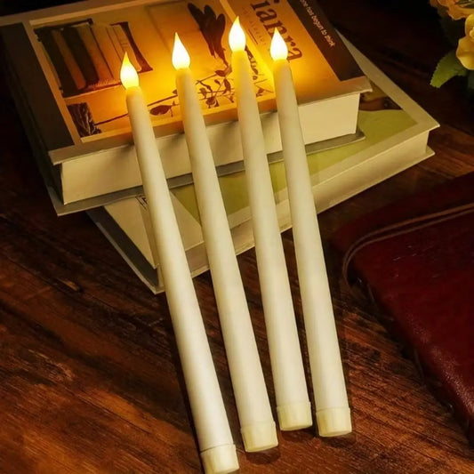 Set de 6 Velas LED Tipo Candelabro con Luz Cálida