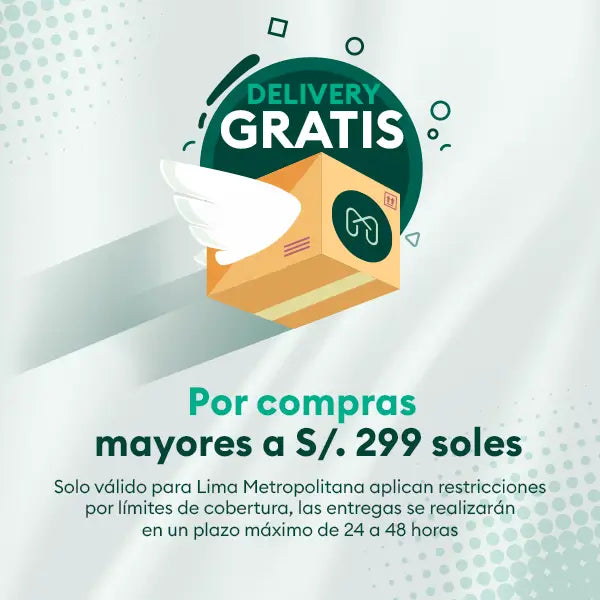 Envío gratis en Lima Metropolitana por compras mayores a S/ 299, entregas en 24 a 48 horas