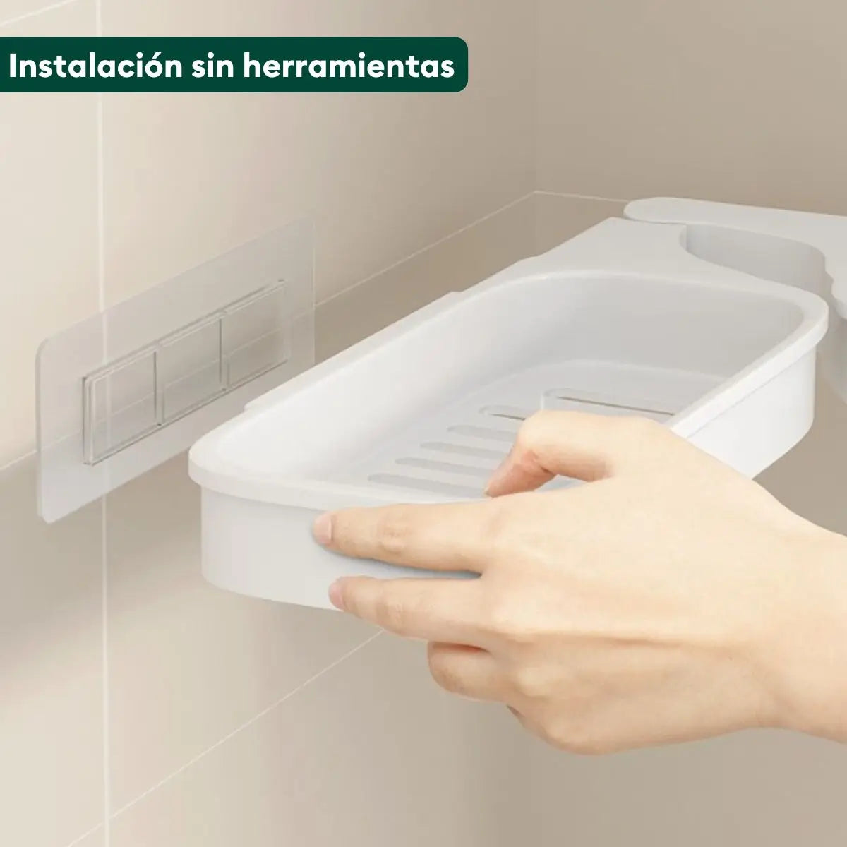 Instalación sin herramientas del esquinero de baño plegable