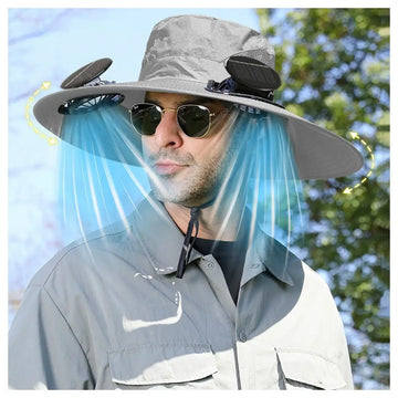 Sombrero con Ventilador Recargable Solar