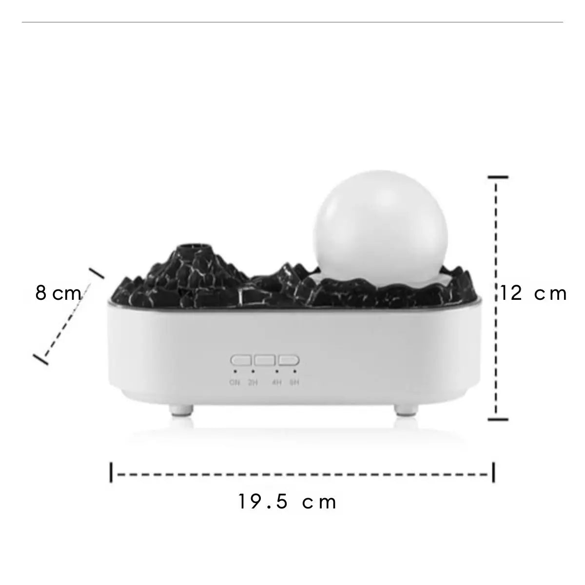 Medidas del humidificador decorativo modelo Volcán