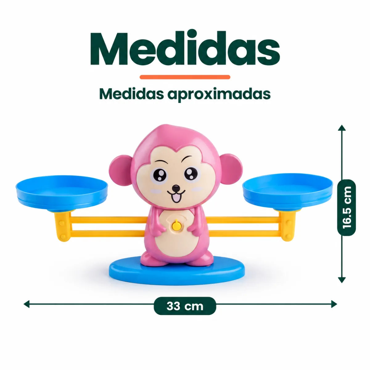 Medidas del juguete educativo de balanza para aprender números y sumas