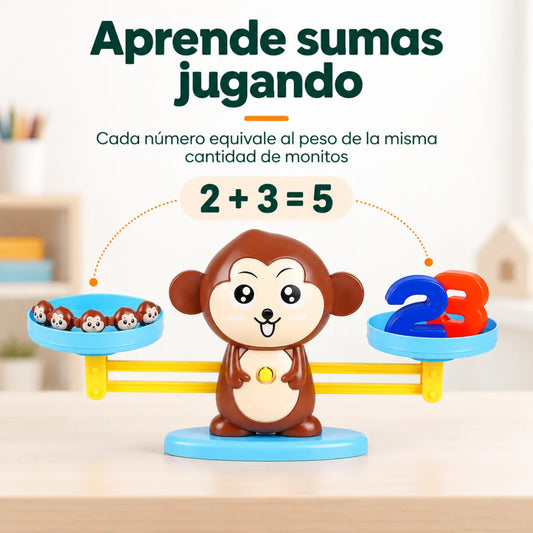 Balanza educativa infantil para practicar sumas y aprender números de forma divertida