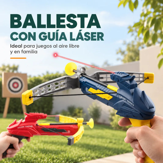 Ballesta infantil con guía láser y dardos de juguete para practicar puntería