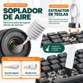 Soplador de aire para limpieza de teclados, cámaras y dispositivos electrónicos con accesorios intercambiables