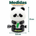 Lámpara decorativa de panda con luz LED de aproximadamente 28 cm de alto y 18.5 cm de ancho