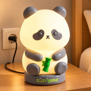 Lámpara decorativa de panda con luz LED cálida y diseño infantil para dormitorio