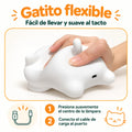 Lámpara nocturna de gato flexible y suave al tacto con diseño infantil resistente a la presión