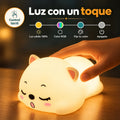 Lámpara infantil de gato con control táctil para encender y cambiar la iluminación fácilmente