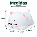 Lámpara nocturna de gatito de aproximadamente 14 cm de ancho, 11 cm de largo y 6.8 cm de alto