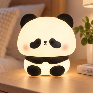 Lámpara nocturna de panda con luz LED cálida y diseño infantil para dormitorio