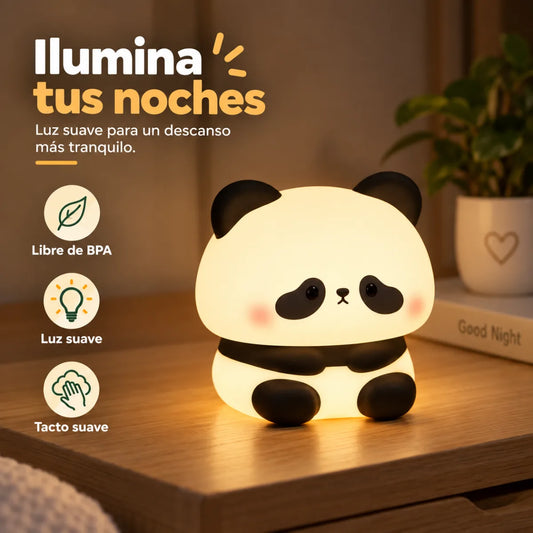 Lámpara infantil de panda con luz cálida y suave para acompañar el descanso durante la noche