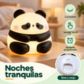 Lámpara nocturna infantil de panda con luz suave, sensor táctil y apagado programado