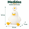 Lámpara nocturna de pato de aproximadamente 14.7 cm de alto, 12.1 cm de ancho y 11 cm de fondo