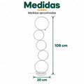 Lámpara de pie LED con diseño de aros de 109 cm de alto y base de 20 cm