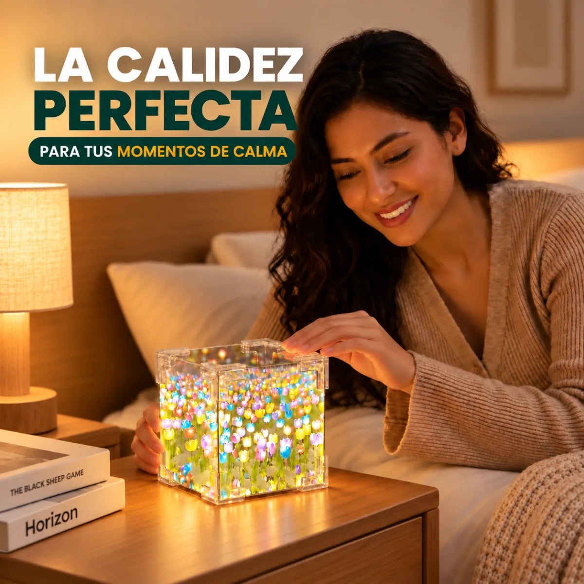 Lámpara de flores LED con iluminación cálida para decorar dormitorio, sala o mesa de noche