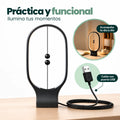 Lámpara de mesa magnética con diseño ovalado moderno y conexión por cable