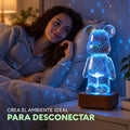 Lámpara decorativa de oso con luz azul para dormitorio, sala o mesa de noche