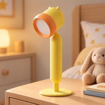 Lámpara infantil de escritorio con luz LED, diseño de jirafa y base estable color amarillo