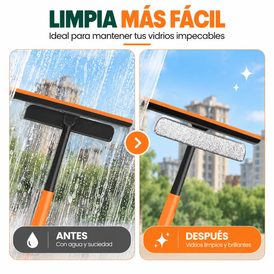 Limpiavidrios multifuncional para limpiar y secar superficies de vidrio de forma práctica