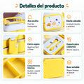 Lonchera de 2 niveles con compartimentos internos, cierre práctico y diseño compacto para niños