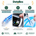 Tira LED flexible para vehículo con conector USB y herramienta para instalación